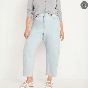 OLD NAVY HIGH RISE BARREL JEANS SZ 12